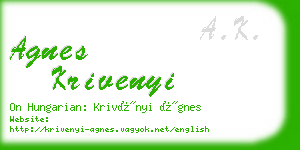 agnes krivenyi business card